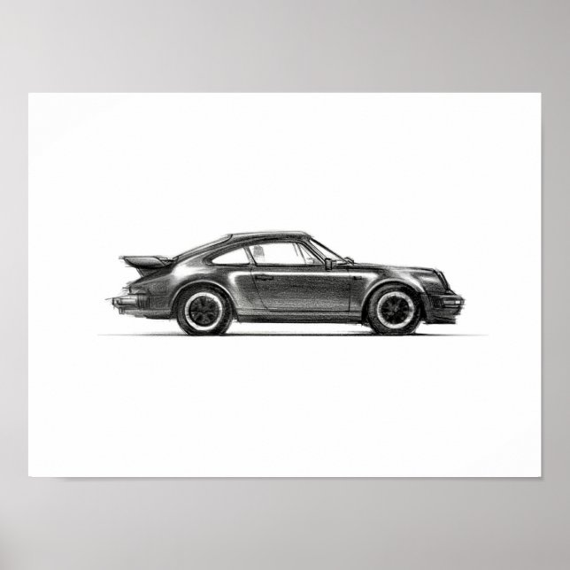 Porsche 930 Turbo Print 12x16 (Front)