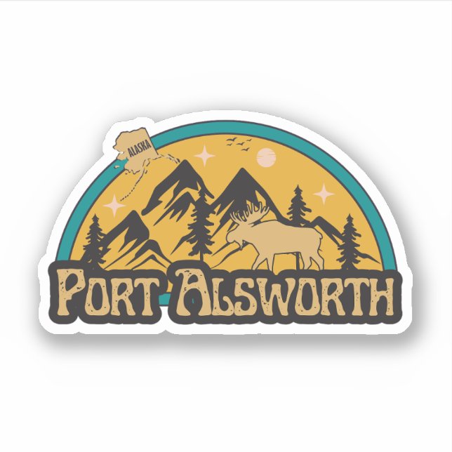 Port Alsworth, Alaska Sticker (Front)