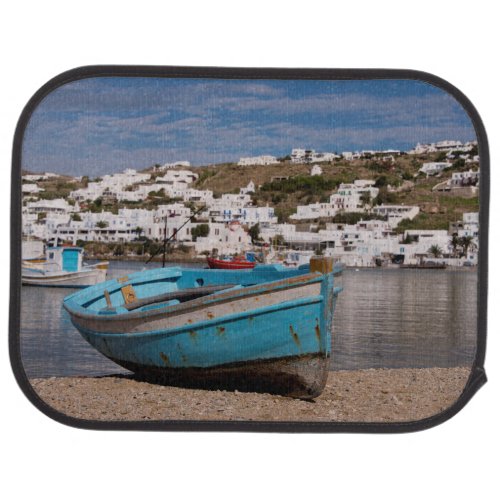 Port and harbor area with Greek fishing boats Car Floor Mat