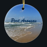 Port Aransas Beach in Texas Ceramic Ornament<br><div class="desc">Lovely seaside photograph of Port Aransas Beach in Texas. A great gift for a Texan who loves Mustang Island in the summer. An ocean vacation in the sea and sun is just what everybody needs.</div>
