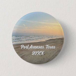 Port Aransas Beach Sunset Texas Photography Button