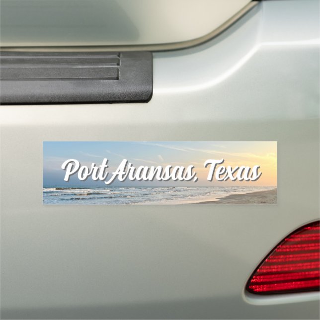 Port Aransas Beach Sunset Texas Photography Car Magnet (In Situ)