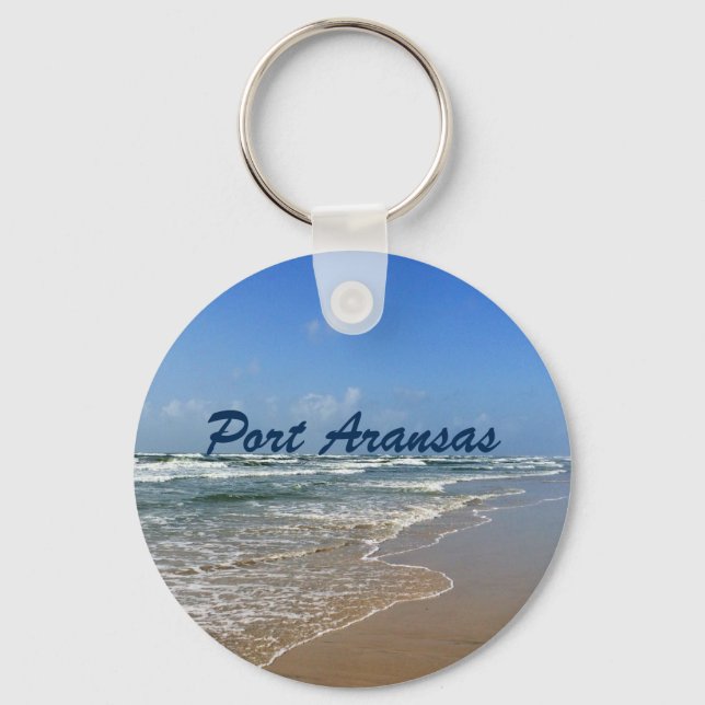 Port Aransas Beach Texas Coast Keychain (Front)