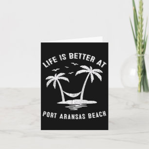 Port Aransas Family Vacation Vintage Texas Beach Card