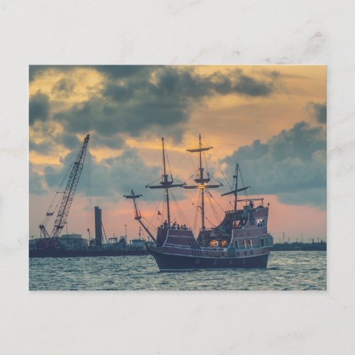 Port Aransas Pirate Ship Postcard