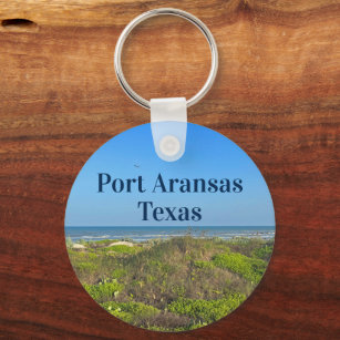 Port Aransas Texas Beach Grass Photography Keychain