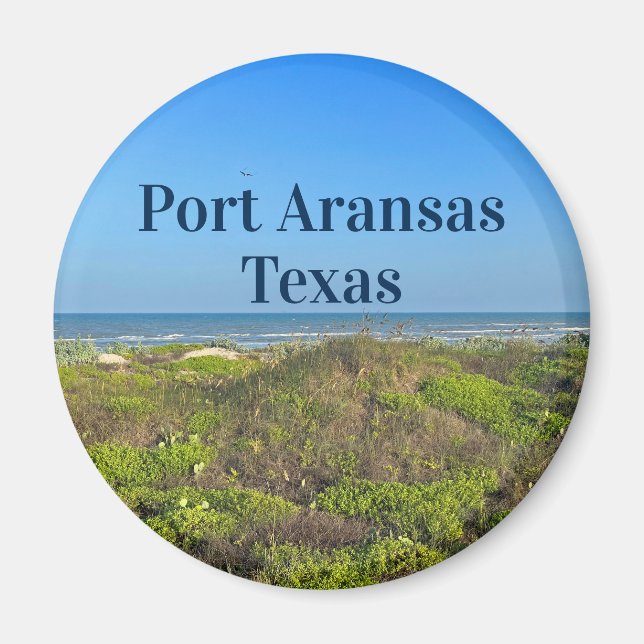 Port Aransas Texas Beach Grass Photography Magnet (Front)