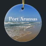 Port Aransas Texas Beach Photo Custom Christmas Ceramic Ornament<br><div class="desc">Lovely seaside photograph of Port Aransas Beach in Texas. A great gift for a Texan who loves Mustang Island in the summer. An ocean vacation in the sea and sun is just what everybody needs.</div>