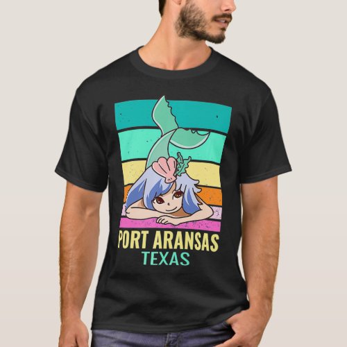 Port Aransas Texas Cute Vacation Mermaid Premium  T_Shirt