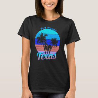 Port Aransas Texas Retro Tropical Palm Trees Vacat T-Shirt