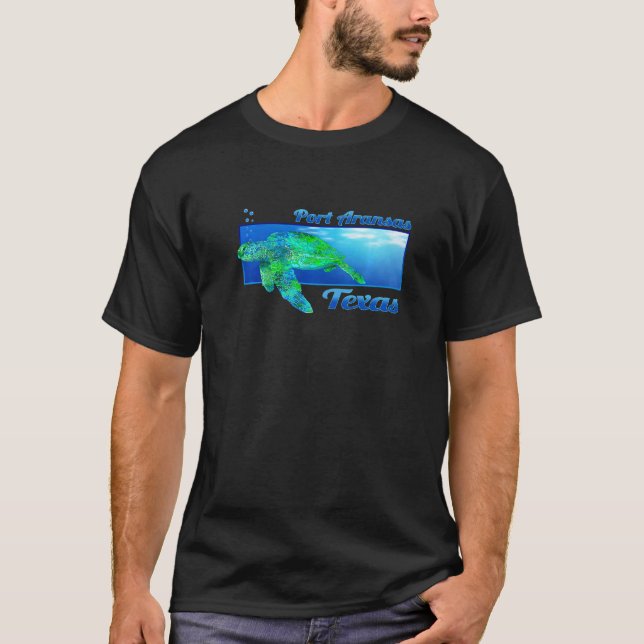 Port Aransas Texas Swimming Sea Turtle   T-Shirt (Front)