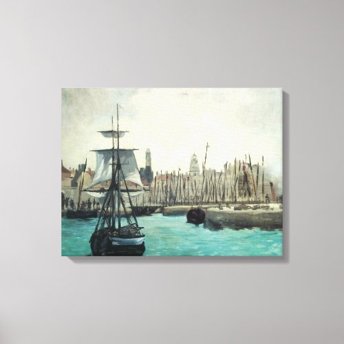 Port at Calais by Manet Vintage Impressionism Art Canvas Print