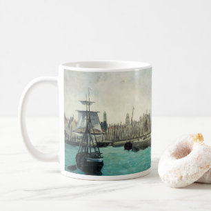 Port at Calais by Manet, Vintage Impressionism Art Coffee Mug