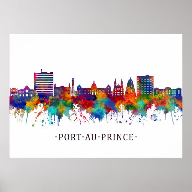 Port-Au-Prince Haiti Skyline Poster (Front)