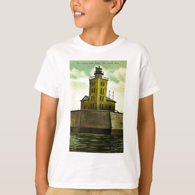 Port Austin Michigan Lighthouse Greetings From T-Shirt (Front)