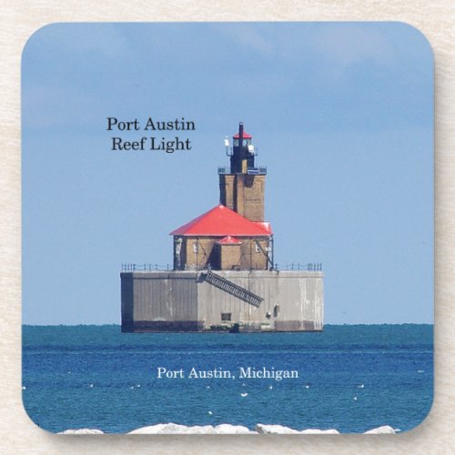 Port Austin Reef Light set of 6 plastic coasters