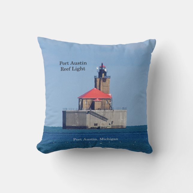 Port Austin Reef Light square pillow (Front)