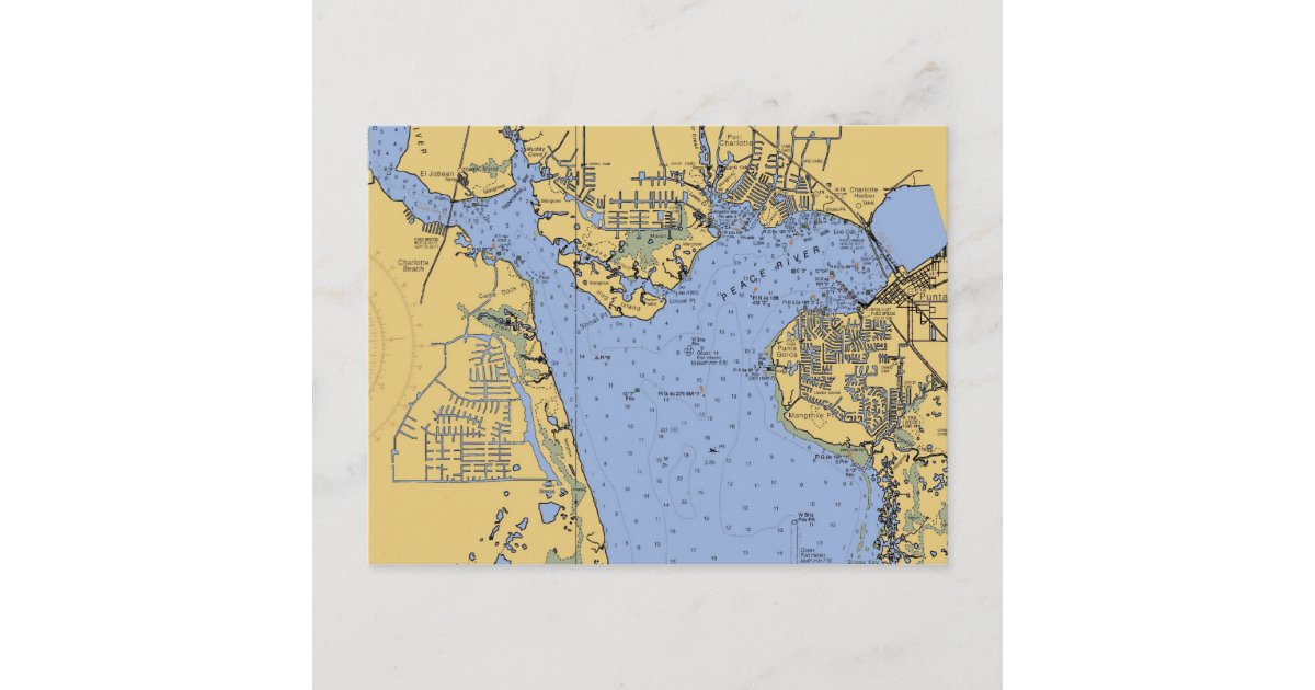 Port Charlotte, Florida Nautical Chart Postcard Zazzle