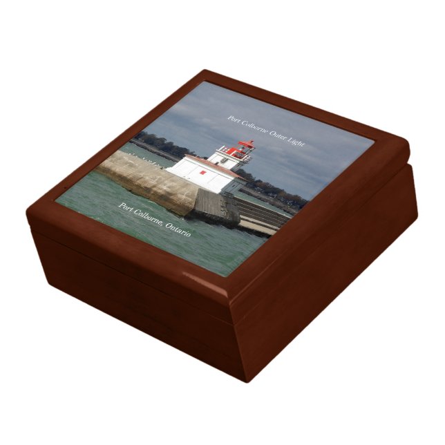 Port Colborne Outer Light square keepsake box (Side)