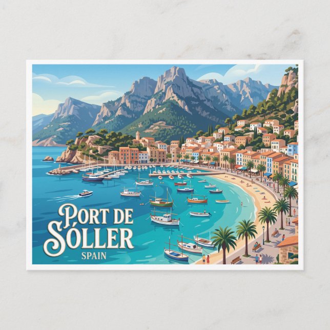 Port de Sóller Spain Postcard (Front)