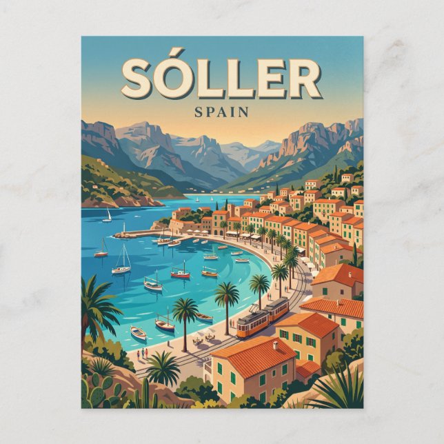 Port de Sóller Spain Postcard (Front)