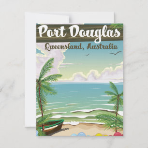 Port Douglas Australia vintage travel poster Invitation