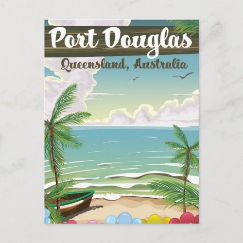 Port Douglas Australia vintage travel poster Postcard