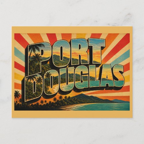 Port Douglas Queensland Vintage Travel Art Postcard