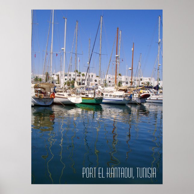 Port el Kantaoui Harbor Boats Tunisia Landscape Poster (Front)
