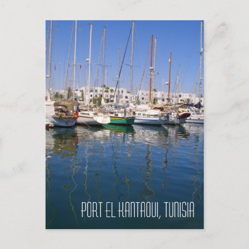 Port el Kantaoui Harbour Waterfront Boats Tunisia Postcard