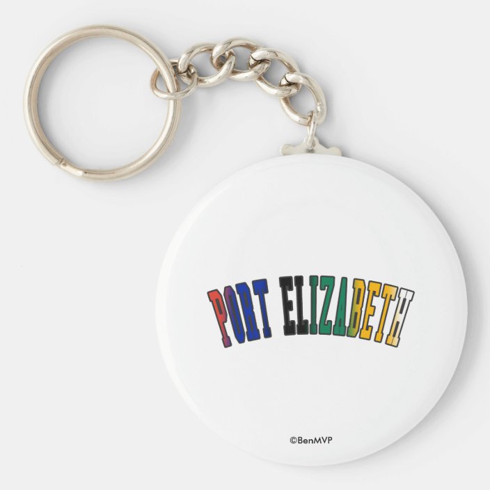 Port Elizabeth in South Africa National Flag Colors Key Chain
