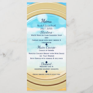Port Hole Beach Cruise Elegant Wedding Menu