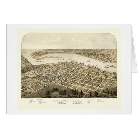 Port Huron, MI Panoramic Map - 1867 Cards (Front Horizontal)