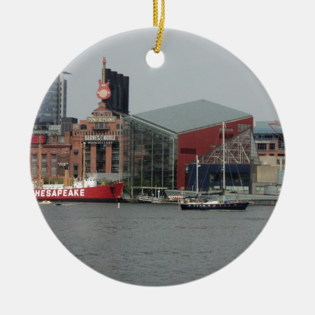 Port in Baltimore Ceramic Ornament (Front)