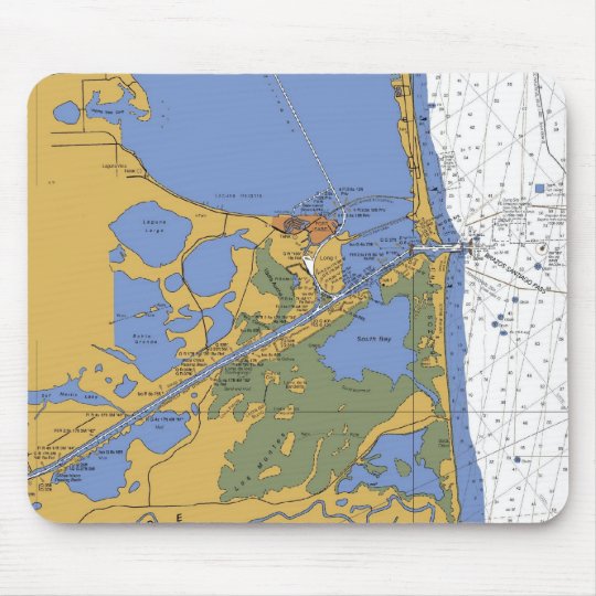 Port Isabel Texas nautical Harbor Chart Mousepad