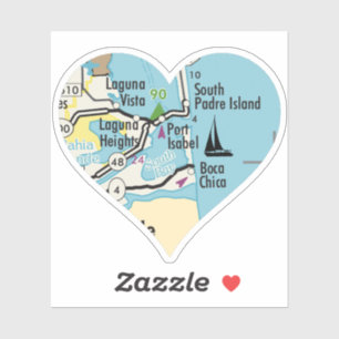 Port Isabel TX Vintage Map Sticker