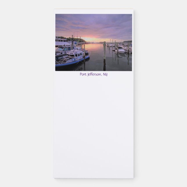 Port Jefferson NY harbor magnetic notepad (Front)