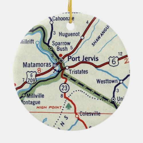 Port Jervis NY Ceramic Ornament