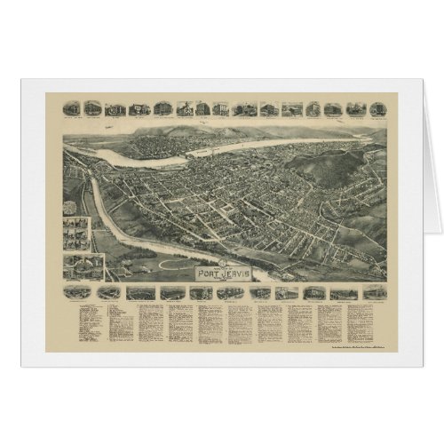 Port Jervis NY Panoramic Map _ 1920
