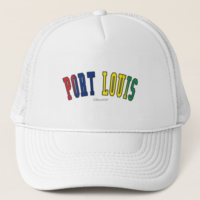Port Louis in Mauritius National Flag Colors Trucker Hat