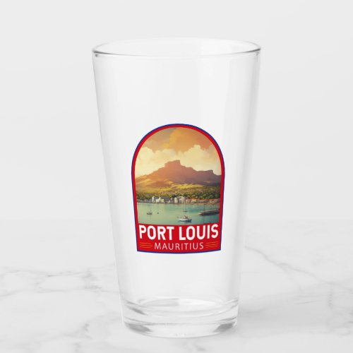 Port Louis Mauritius Travel Art Vintage Glass