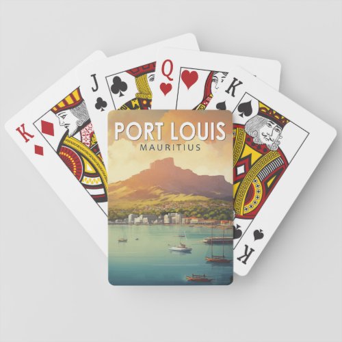 Port Louis Mauritius Travel Art Vintage Playing Cards