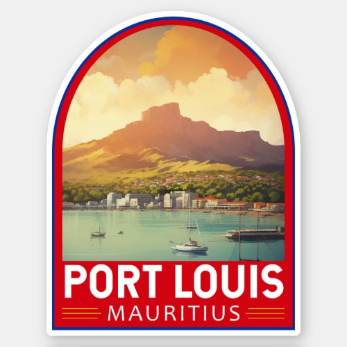 Port Louis Mauritius Travel Art Vintage Sticker