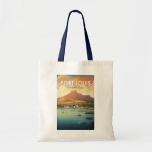 Port Louis Mauritius Travel Art Vintage Tote Bag