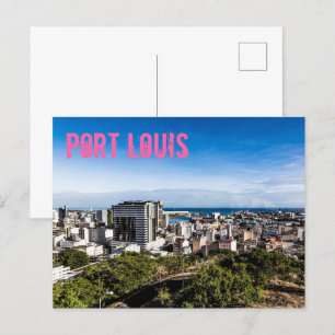 Port Louis Skyline Capital of Mauritius Holiday Postcard