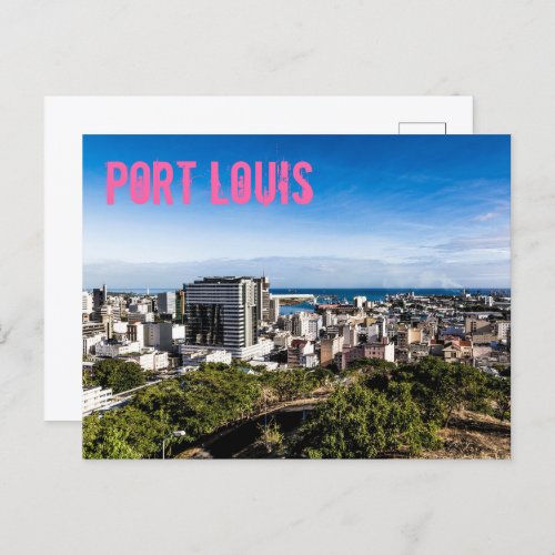 Port Louis Skyline Capital of Mauritius Holiday Postcard