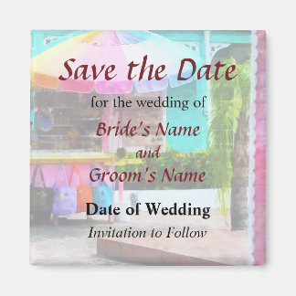 Port Lucaya Marketplace Bahamas Save the Date Magnet