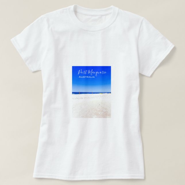 Port Macquarie beach scene Australia T-Shirt (Design Front)
