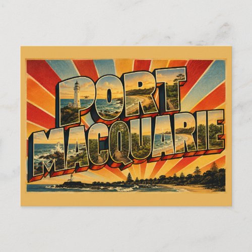 Port Macquarie NSW Australia Coastal Town Art Postcard