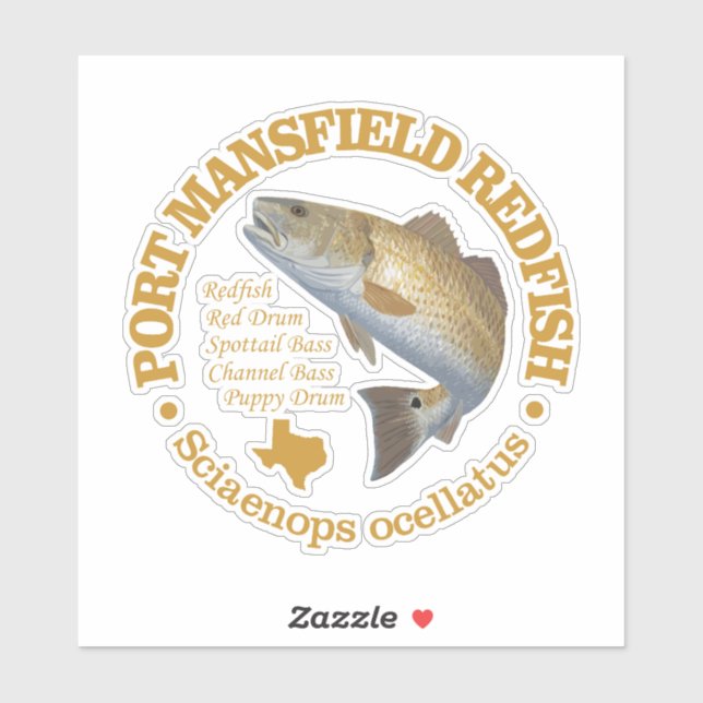Port Mansfield (redfish) Sticker (Sheet)